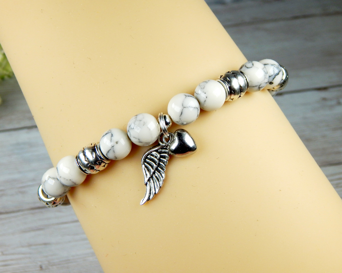 White Angel Wing Bracelet - Remembrance Jewelry for Women – Blue Stone River