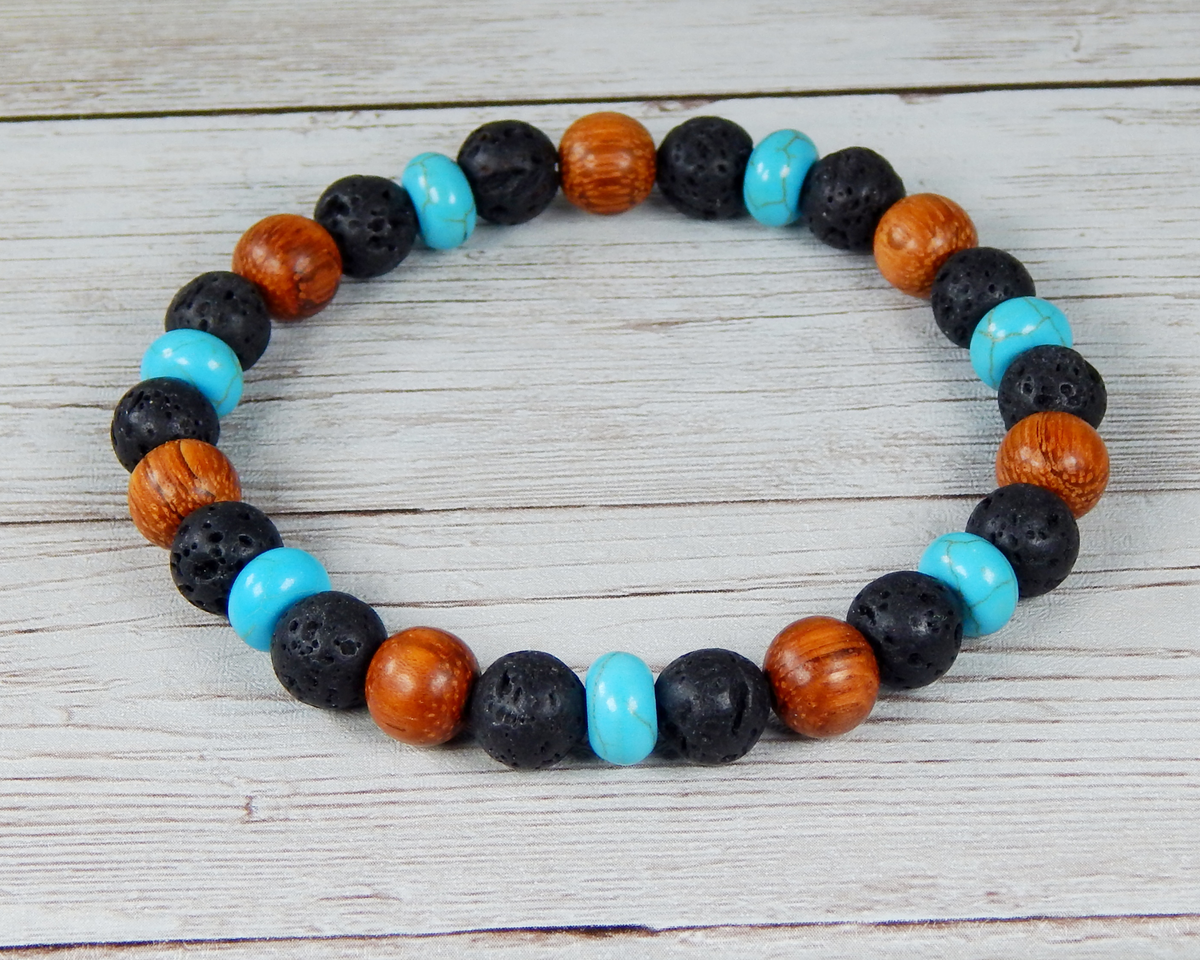 Robin Blue Clay and Lava Bead Bracelet – GLORY HAUS