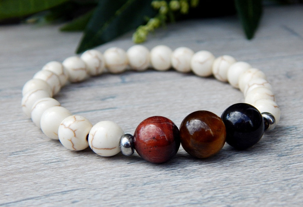 Mens Buddha Bracelet - Buddhist Jewelry - Tiger Eye Bracelet for Men