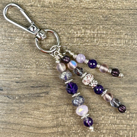 Gemstone Bag Charm - Purse Accessories - Beaded Handbag Charms