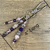 Gemstone Bag Charm - Purse Accessories - Beaded Handbag Charms