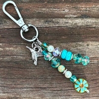 Hummingbird Purse Charm - Bag Accessory Charms - Gift with Hummingbirds