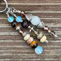 Gemstone Bag Charm - Purse Accessories - Beaded Handbag Charms