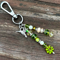 Hummingbird Purse Charm - Bag Accessory Charms - Gift with Hummingbirds