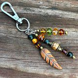 Autumn Purse Charm - Fall Colors Bag Charm - Stocking Stuffer Charm