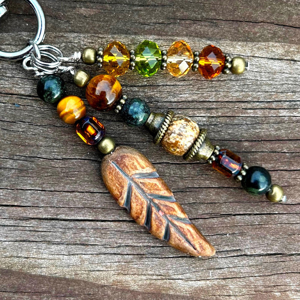 Autumn Purse Charm - Fall Colors Bag Charm - Stocking Stuffer Charm