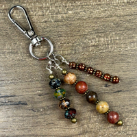 Gemstone Bag Charm - Purse Accessories - Beaded Handbag Charms