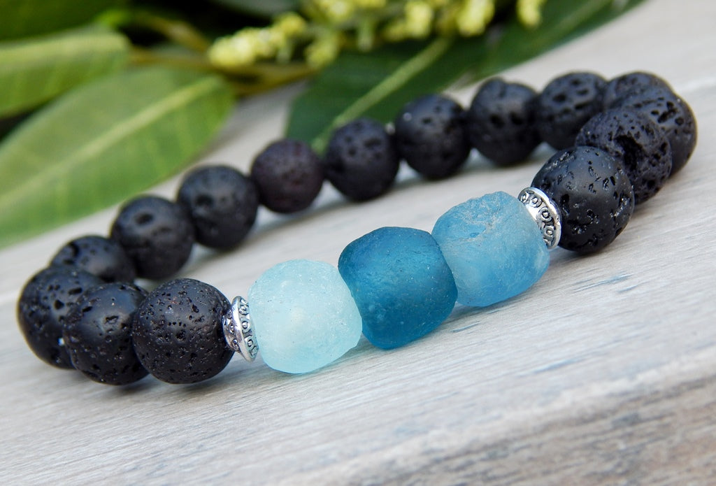 Laguna popular Blue Beaded Bracelet, mens bracelet, stone beads, mens fashion accessories, bracelet