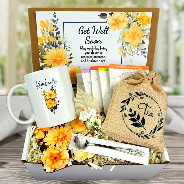 Get Well Soon Gift Basket - Get Well Gifts Care Package Includes Luxury  Blanket Wellness Tea with Honey Insulated Mug Word Find Book and Pen Get  Well Soon Gifts for Women or
